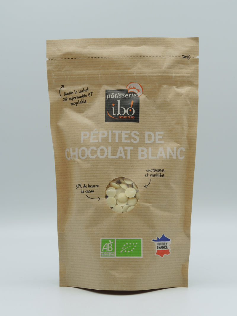 Pépites de chocolat blanc, 150g, Ibo