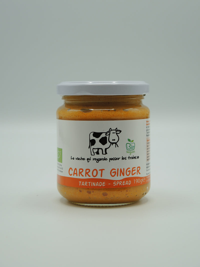 Tartinade carrot ginger, 190g, La vache qui regarde passer les trains