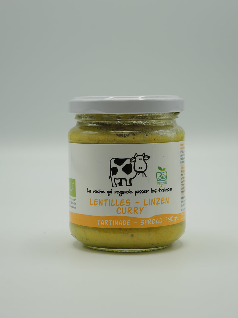 Tartinade lentilles curry, 190g, La vache qui regarde passer les trains