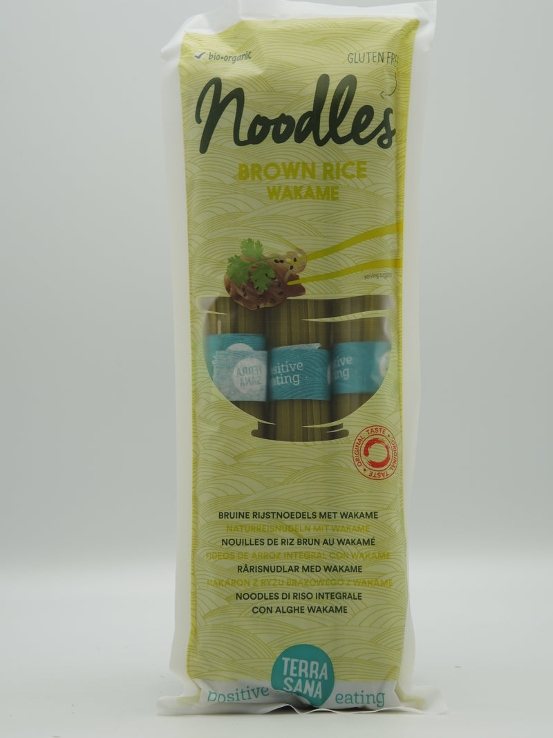 Nouilles de riz brun au wakamé, 250g, Terra sana