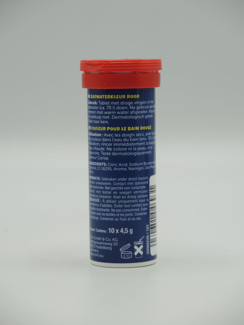 Couleur pour le bain, Rouge, 10 pastilles, Tinti