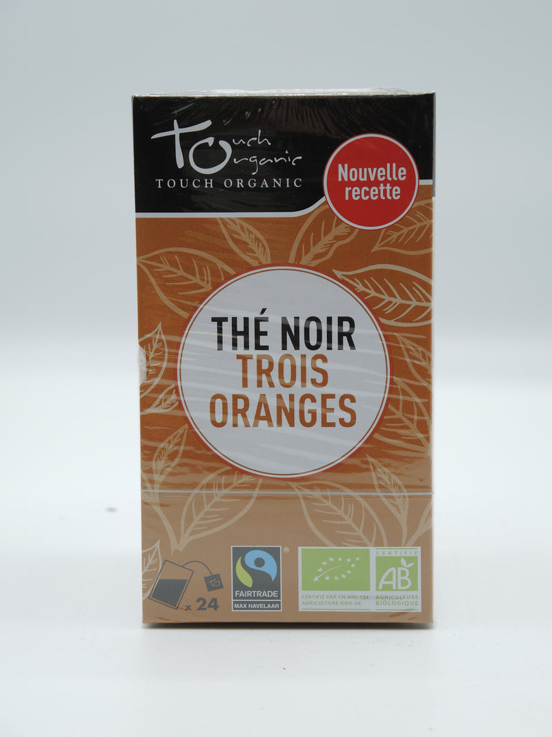 Thé noir 3 oranges bio, infusettes, Touch Organic