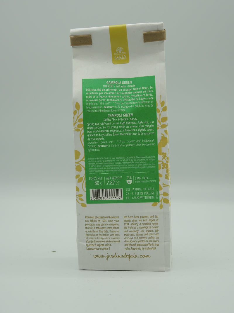 Thé vert Gampola Green, 80g, Jardins de Gaïa