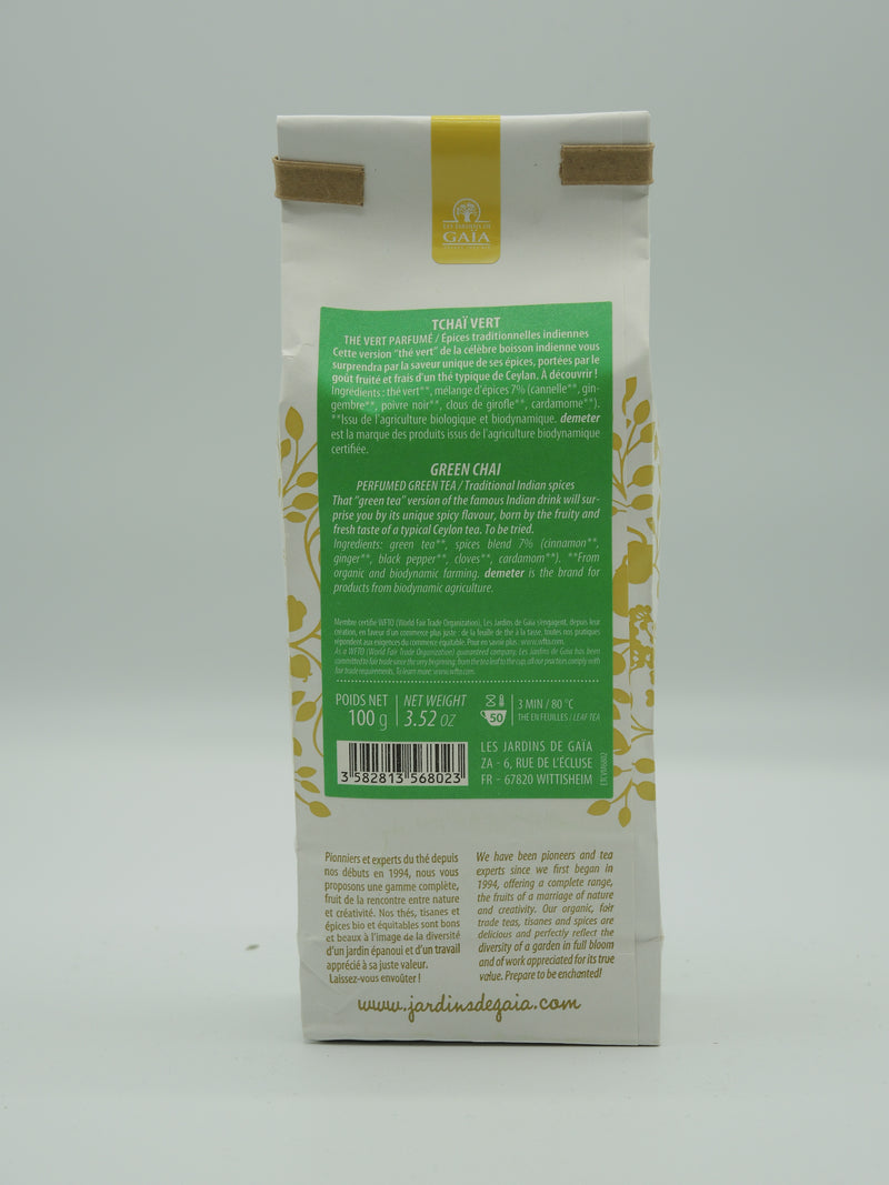 Thé vert Tchaï, 100g, Jardins de Gaïa