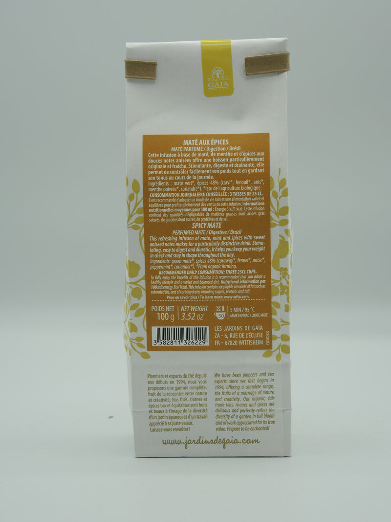 Maté aux épices, 100g, Jardins de Gaïa
