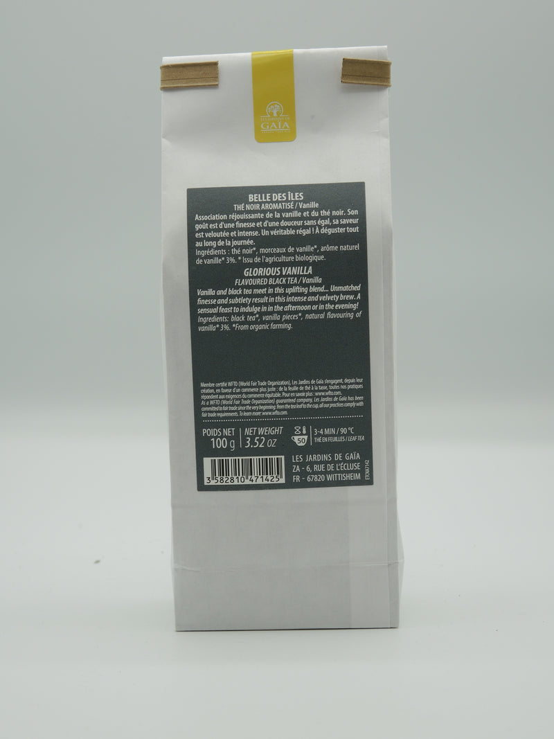 Thé noir bio Belle des îles vanille, 100g, Jardins de Gaïa