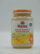 Pot bébé Banane et semoule, 190g, Holle
