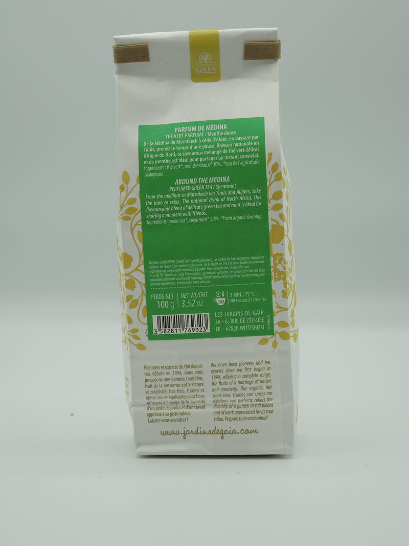 Thé vert bio Parfum de Médina menthe douce, 100g, Jardins de Gaïa