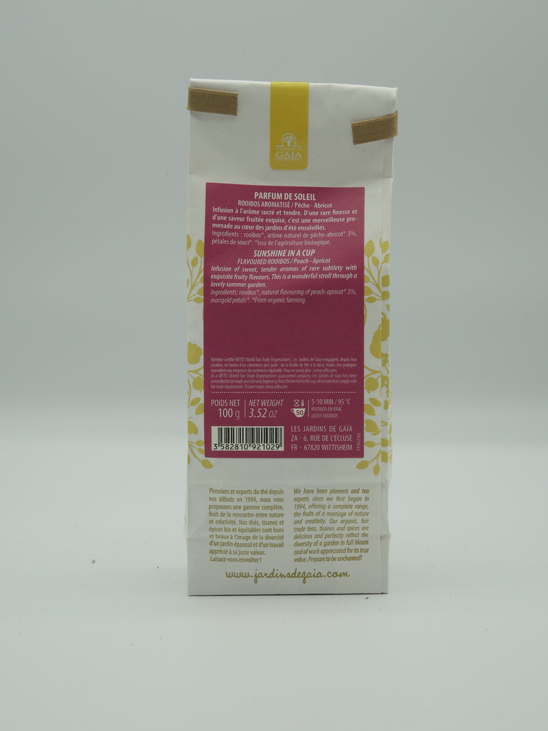 Rooibos bio Parfum de soleil pêche-abricot, 100g, Jardins de Gaïa
