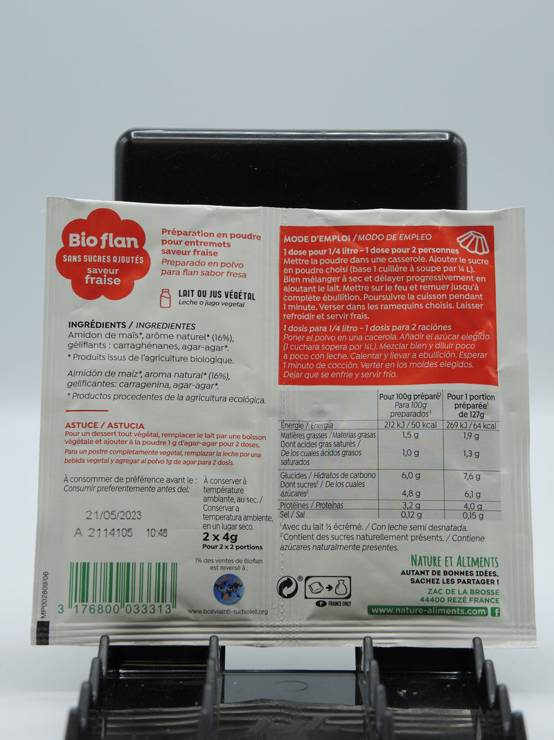 BIO-FLAN SAVEUR FRAISE, 2x4g, Natali