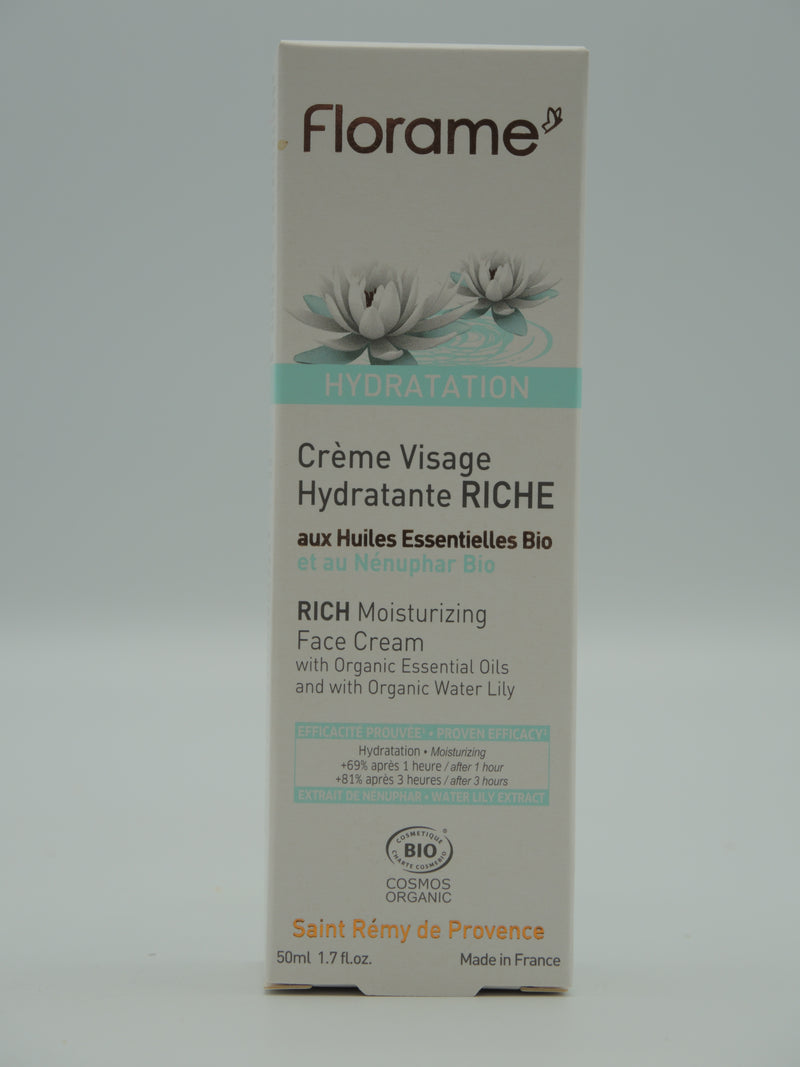 Crème Visage Hydratante RICHE, 50ml, Florame