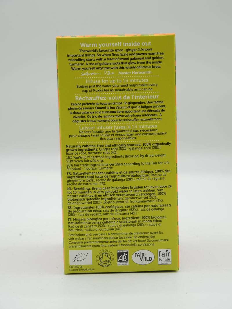 Infusion Trois gingembres, Pukka, infusettes