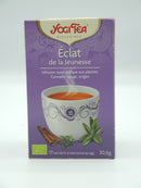 Infusion ayurvédique, Eclat de la jeunesse, cannelle, sauge, origan, Yogi Tea, infusettes