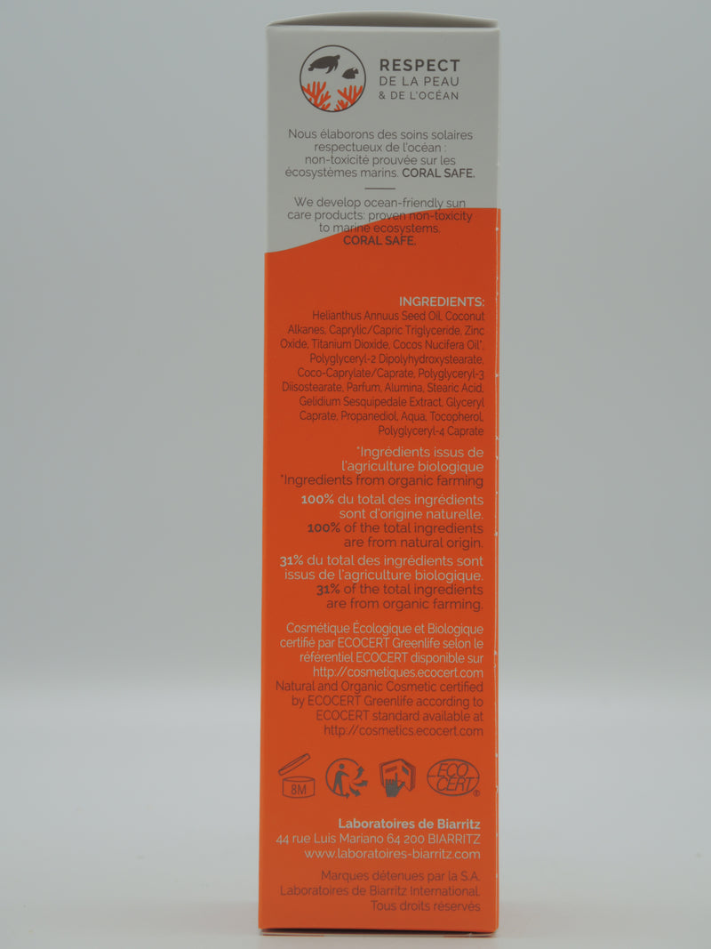 SPRAY SOLAIRE SPF30 CERTIFIÉ BIO, 100ml, Laboratoires de Biarritz