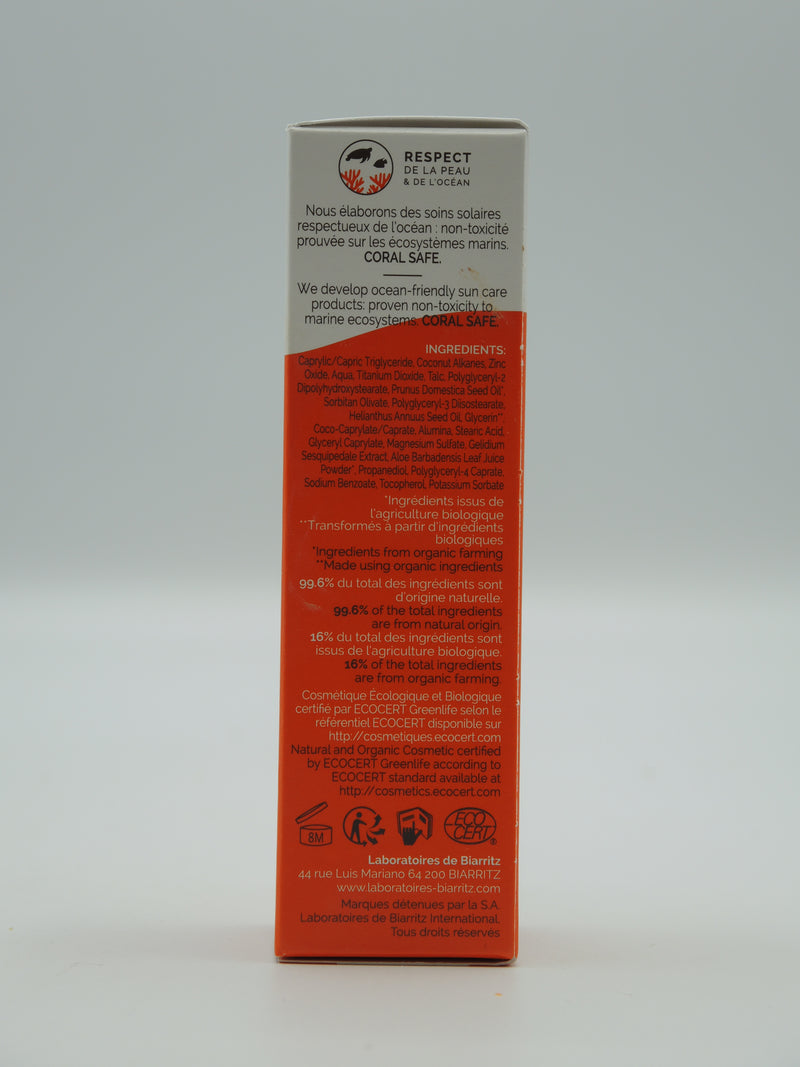 CRÈME SOLAIRE VISAGE SPF50 CERTIFIÉE BIO, 50ml, Laboratoires de Biarritz