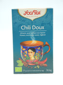 Infusion ayurvédique aux épices Chili doux, piment, cacao, réglisse, Yogi Tea, infusettes
