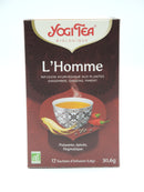 Infusion ayurvédique, L'Homme, gingembre, ginseng, piment, Yogi Tea, infusettes
