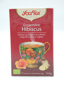 Infusion ayurvédique,Hibiscus et gingembre, Yogi Tea, infusettes