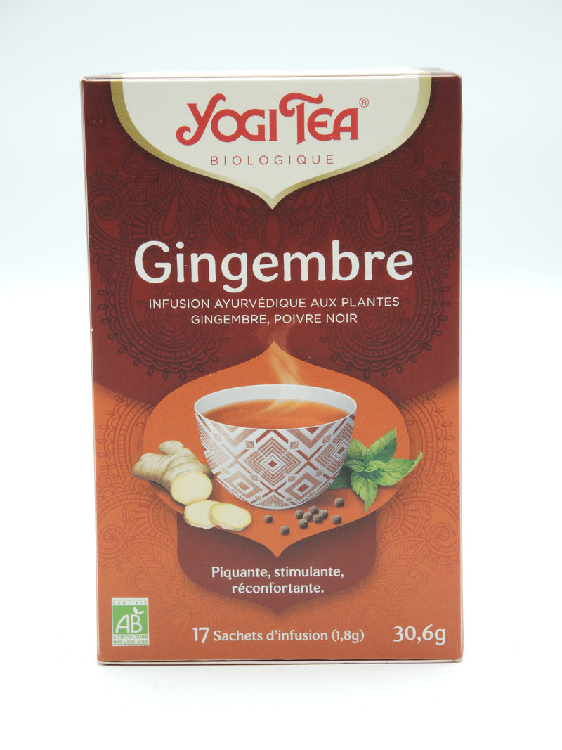 Infusion ayurvédique, Gingembre poivre noir, Yogi Tea, infusettes