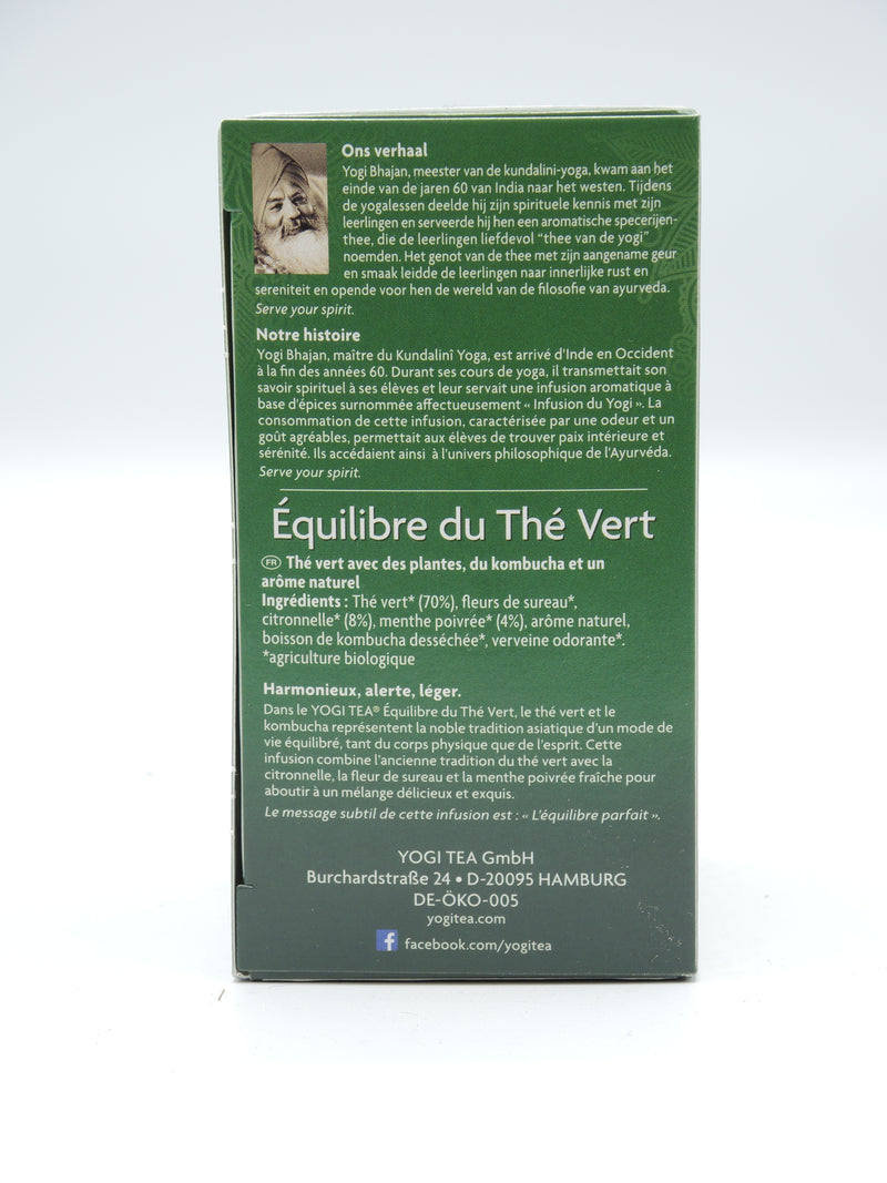 Infusion ayurvédique Harmonie du Thé Vert, Yogi Tea, infusettes