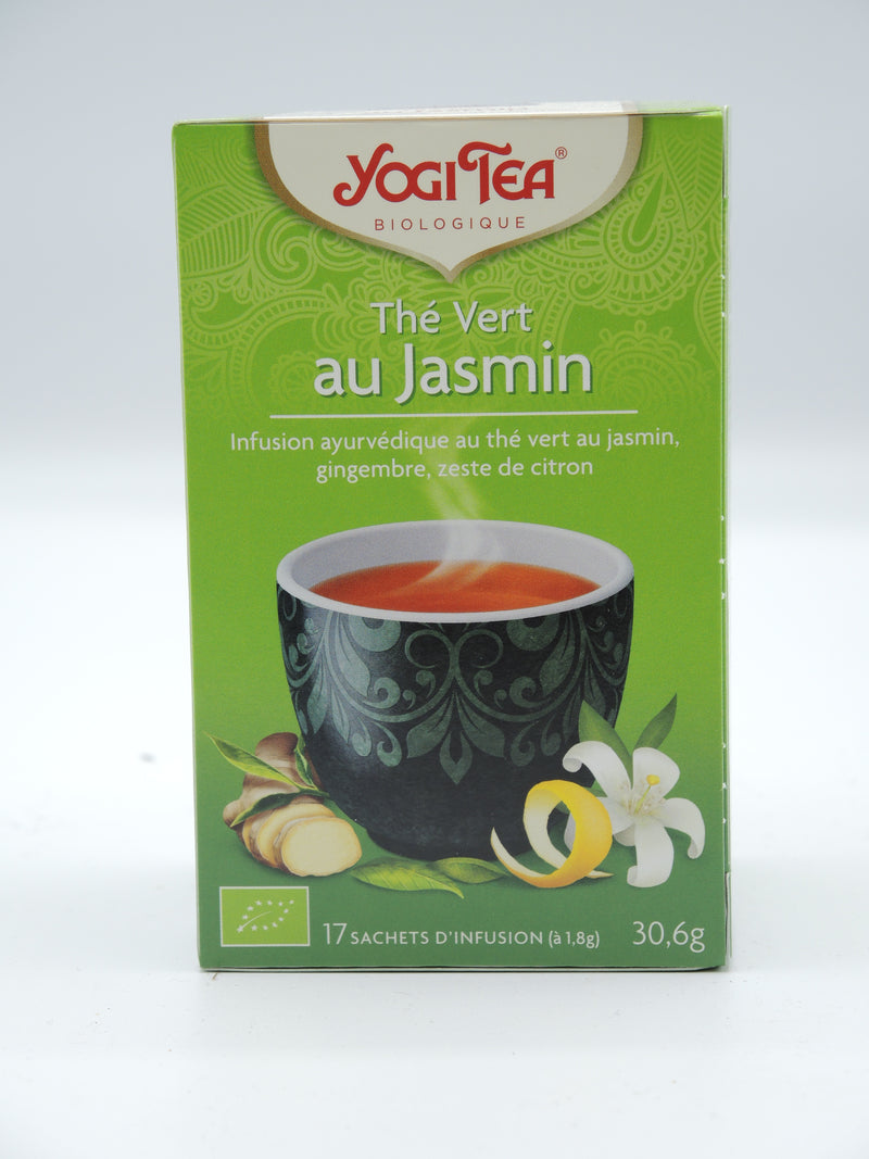 Infusion ayurvédique au Thé Vert au Jasmin, Yogi Tea, infusettes