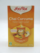 Infusion ayurvédique aux épices Chaï Curcuma, curcuma, cannelle, gingembre, Yogi Tea, infusettes