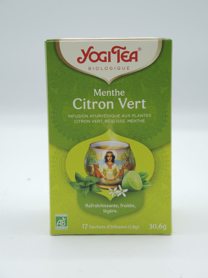 Infusion ayurvédique, Menthe Citron Vert, Yogi Tea, infusettes