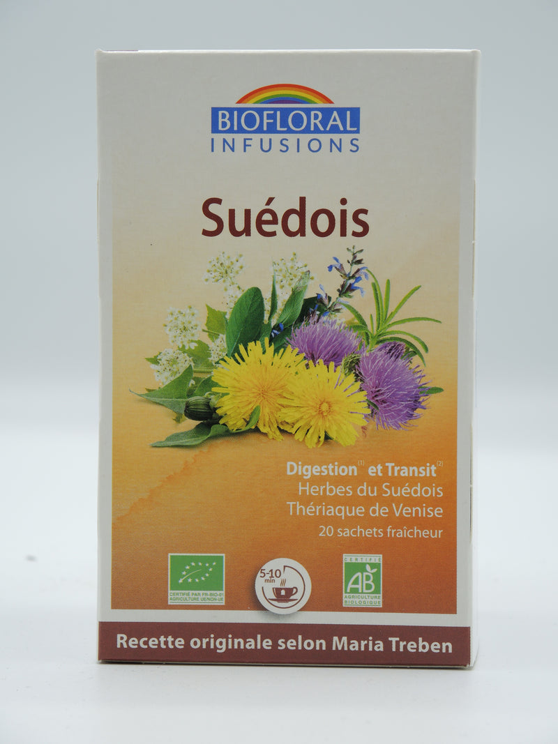Suédois, infusion Biofloral, 20 sachets fraîcheur