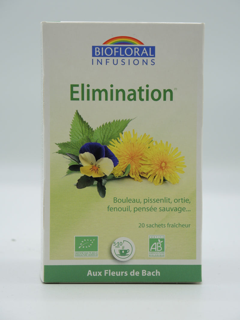 Elimination, infusion Biofloral, 20 sachets fraîcheur