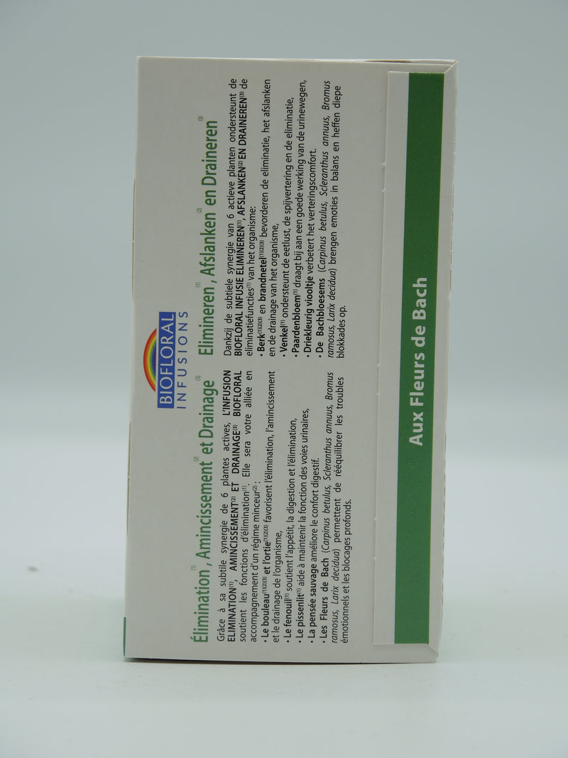 Elimination, infusion Biofloral, 20 sachets fraîcheur
