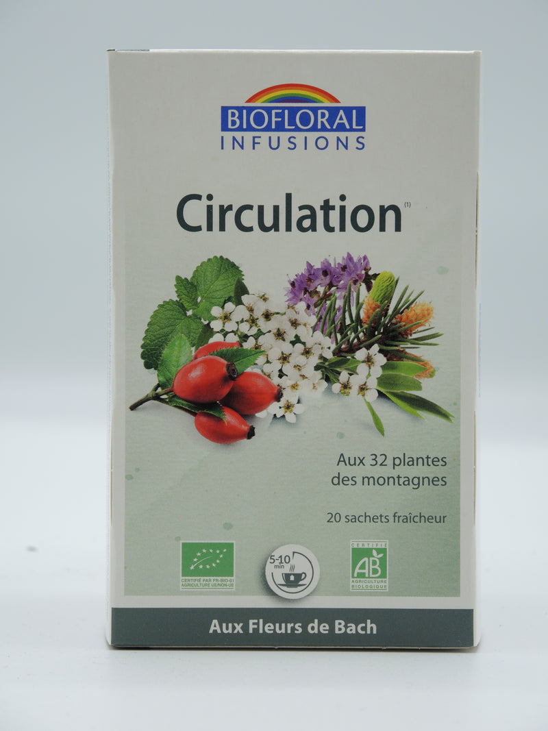 Circulation, infusion Biofloral, 20 sachets fraîcheur