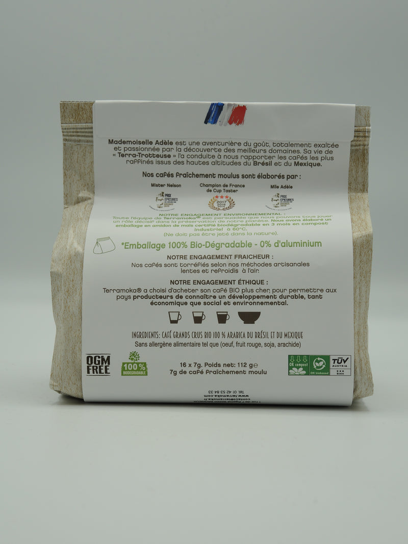 Café Dosettes Bio compatibles Senseo®, Terramoka Mademoiselle Adèle