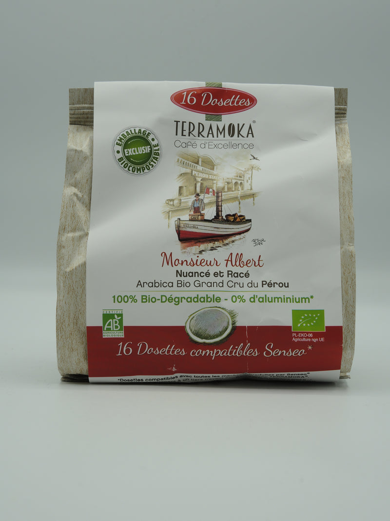 Café Dosettes Bio compatibles Senseo®, Terramoka Monsieur Albert