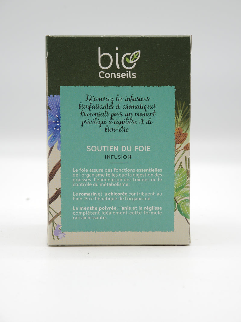 Infusion Soutien du foie Romarin, chicorée, anis vert, menthe poivrée, réglisse, Bio Conseils