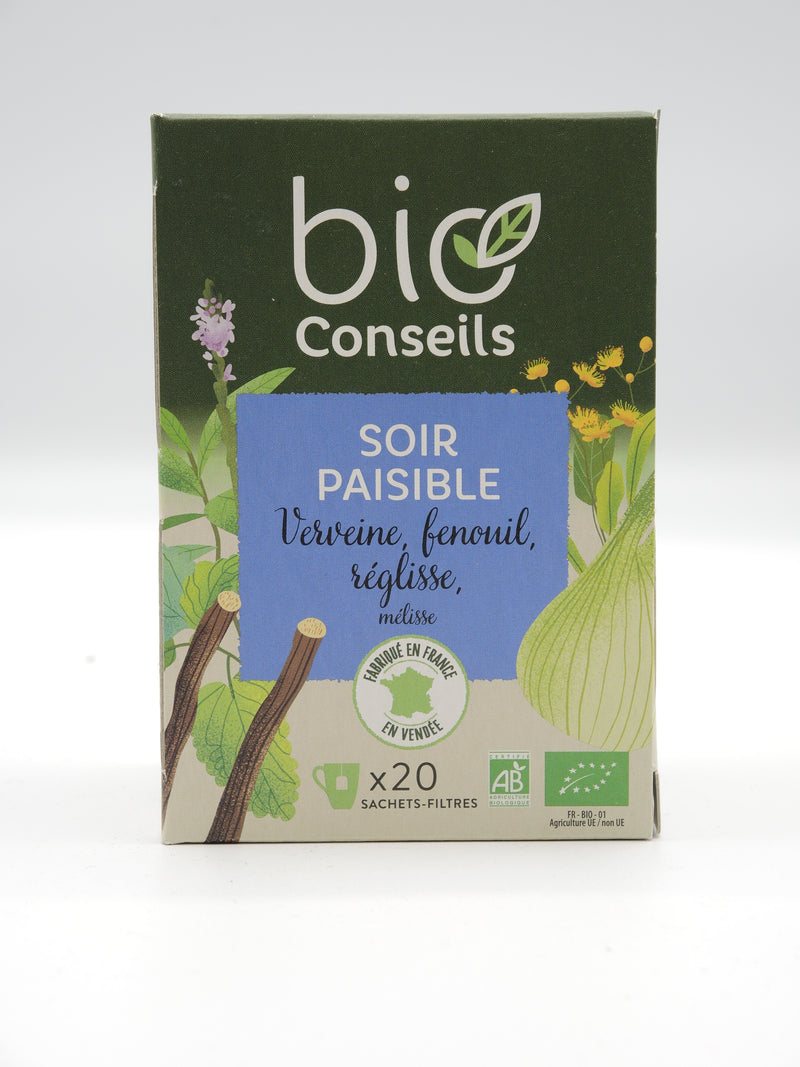 Infusion Soir paisible Verveine, fenouil, réglisse, mélisse, Bio Conseils