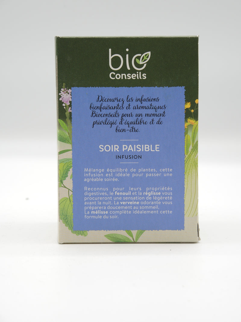 Infusion Soir paisible Verveine, fenouil, réglisse, mélisse, Bio Conseils