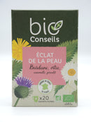 Infusion Eclat de la peau Bardane, ortie, camomille, orange, pissenlit, Bio Conseils