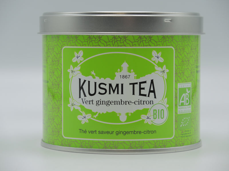 Vert gingembre-citron bio Thé vert, gingembre, citron, Boîte 100 g, Kusmi Tea