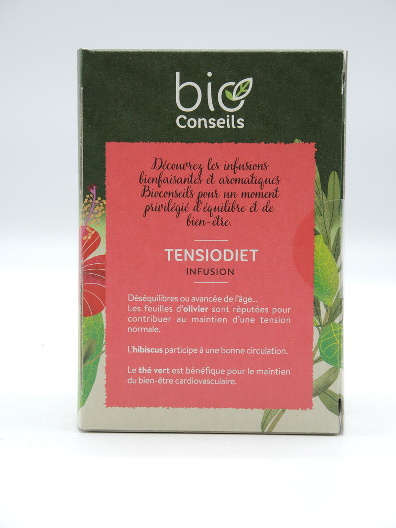 Infusion Tensiodiet Olivier, hibiscus, thé vert, Bio Conseils