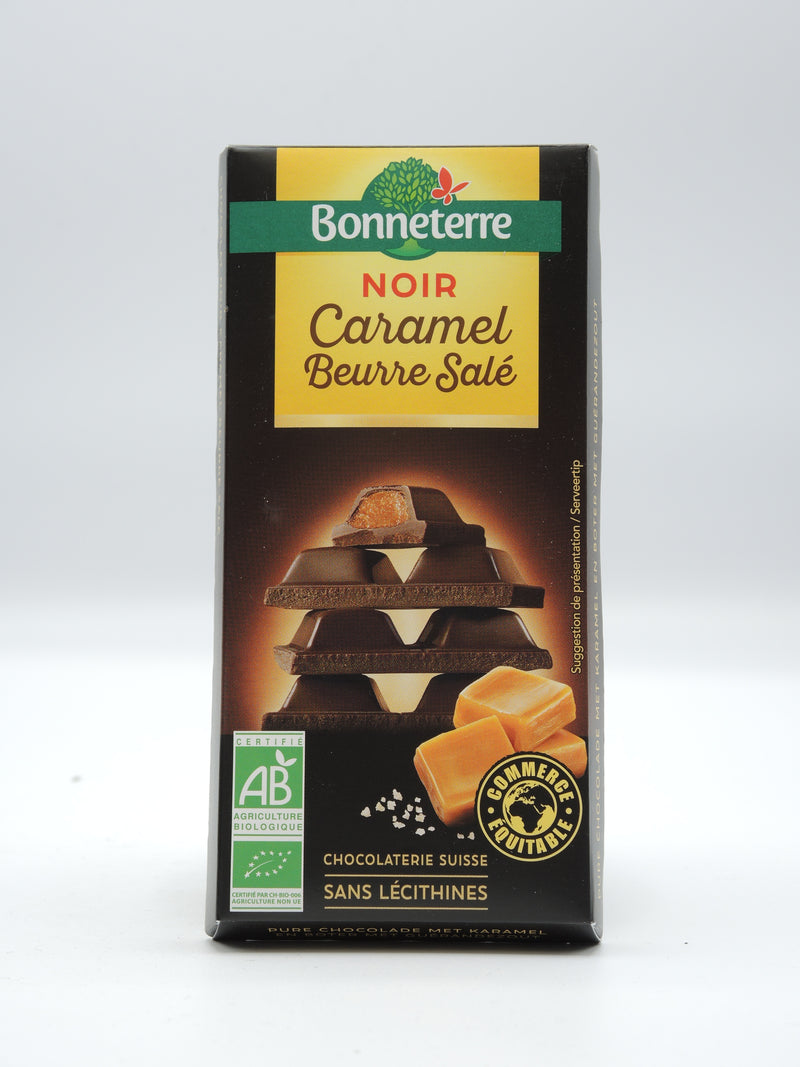 Chocolat NOIR CARAMEL BEURRE SALÉ 100g, Bonneterre