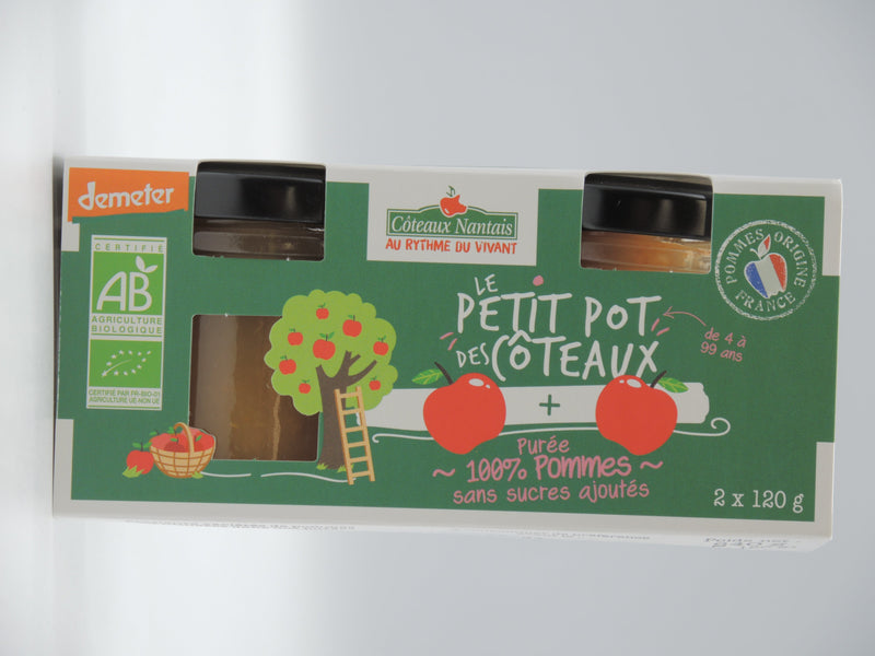 PURÉE DE POMMES BIO DEMETER, 240g, Côteaux nantais