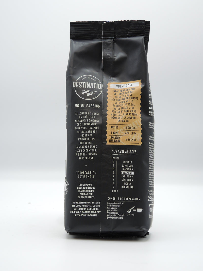 Café Breakfast P'tit Déj Bio - Moulu - 250g, Destination
