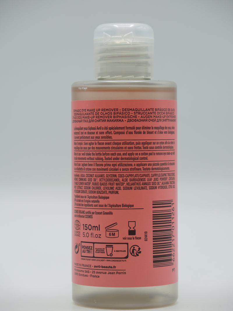 DÉMAQUILLANT YEUX BIPHASÉ 150 ML, AVRIL