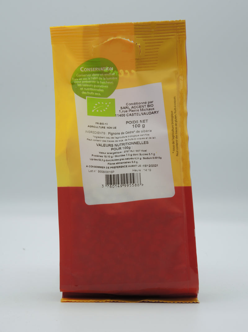 Pignons de cèdre, 100g, les Accents du Soleil
