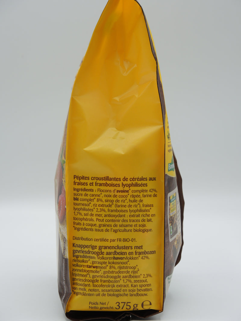 CÉRÉALES EXTRA CROUSTILLANTES FRAISES & FRAMBOISES 375g, Bonneterre
