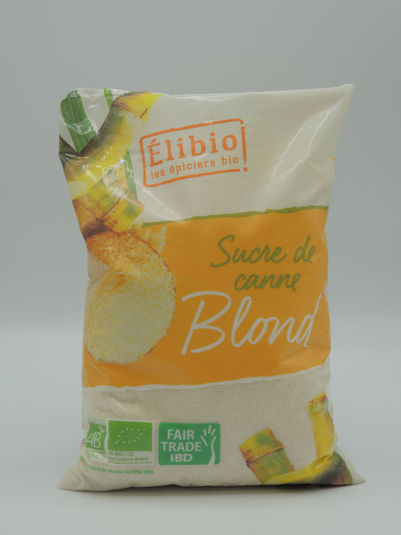 Sucre de canne blond, 1kg, Elibio
