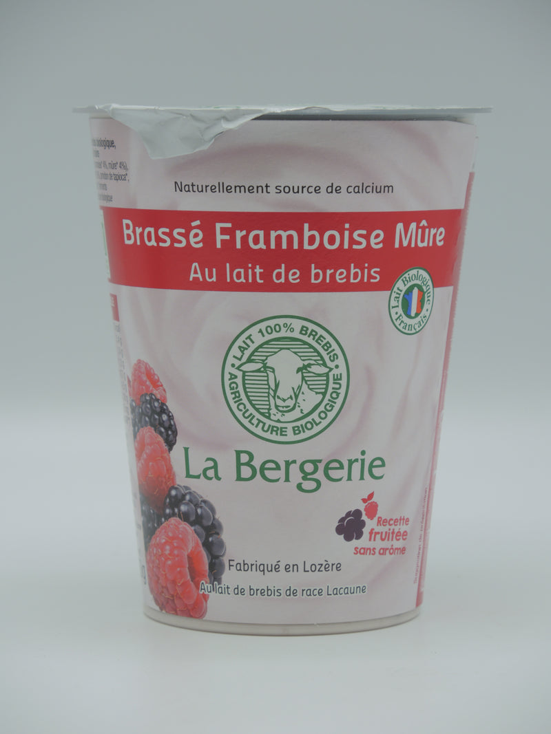 Brassé framboise-mûre au lait de brebis, 400g, la Bergerie