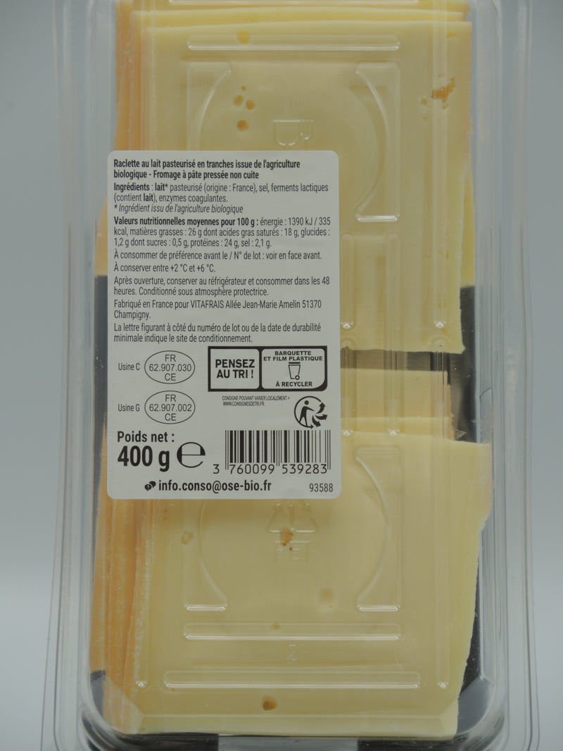 Raclette, 400g, Osé bio