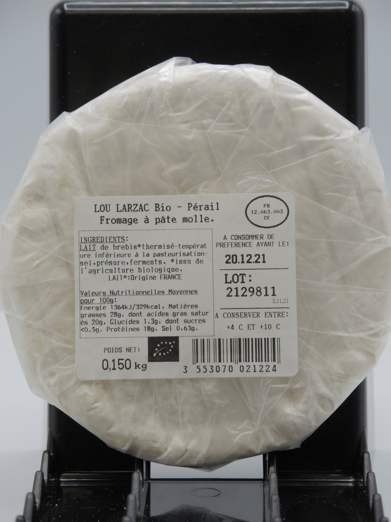 Lou Larzac Pérail Bio , 150g au Lait Entier de Brebis