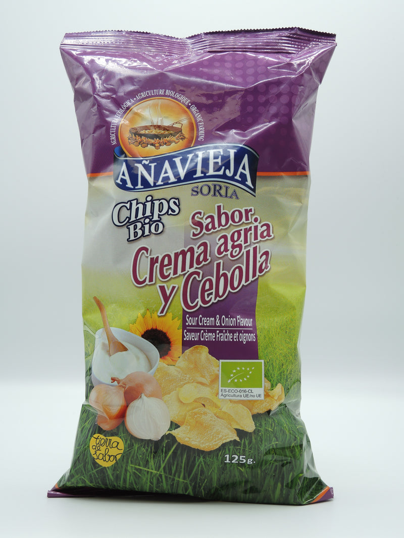 Chips bio crème – oignons, 125g, Anavieja